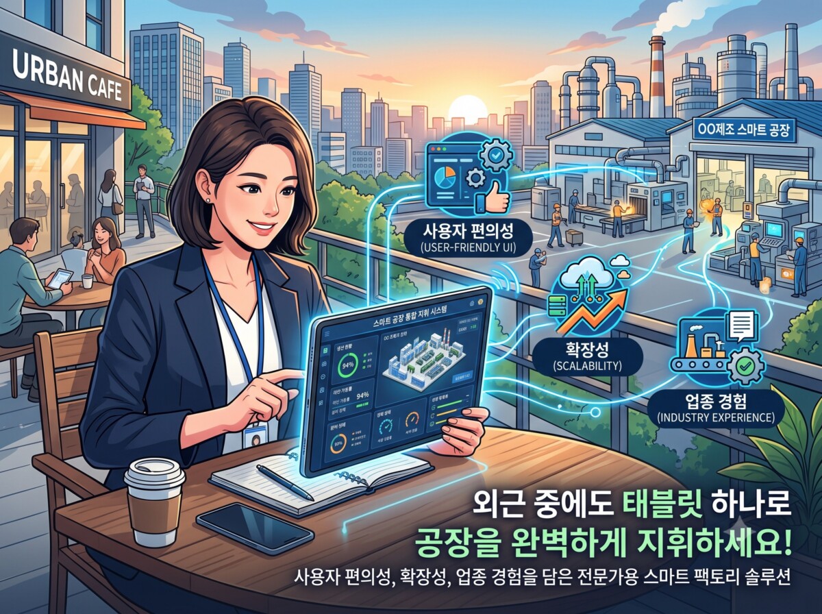 외근 중에도 태블릿으로 공장 지휘