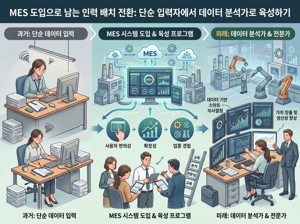 MES 도입으로 남는 인력 배치 전환