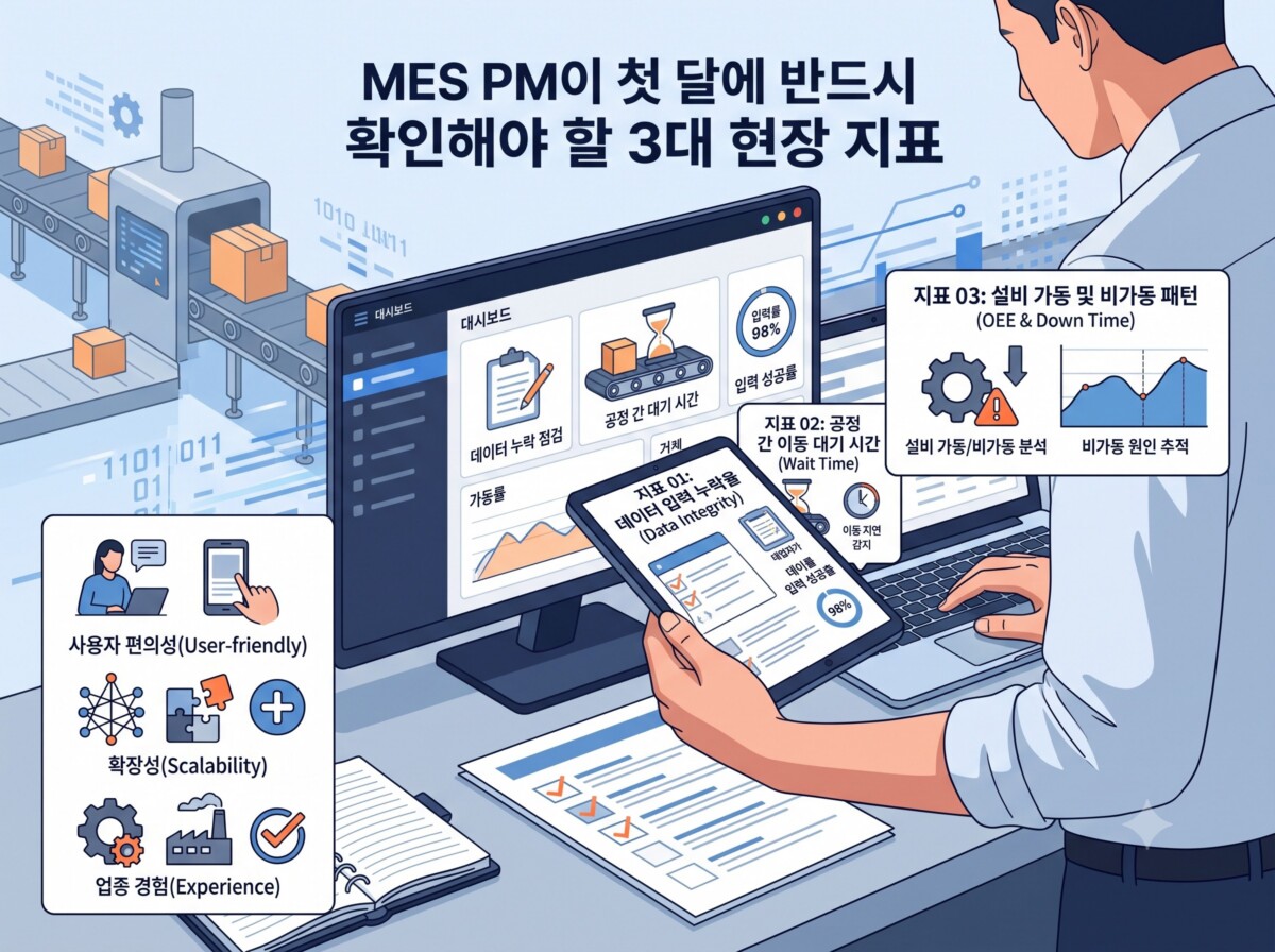 MES 프로젝트 PM이 첫 달에 반드시 확인해야 할 3가지 현장 지표